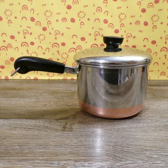 REVERE WARE Vintage 2 Qt Stainless Saucepan Copper Bottom, Rome NY, USA - Picture 3 of 13